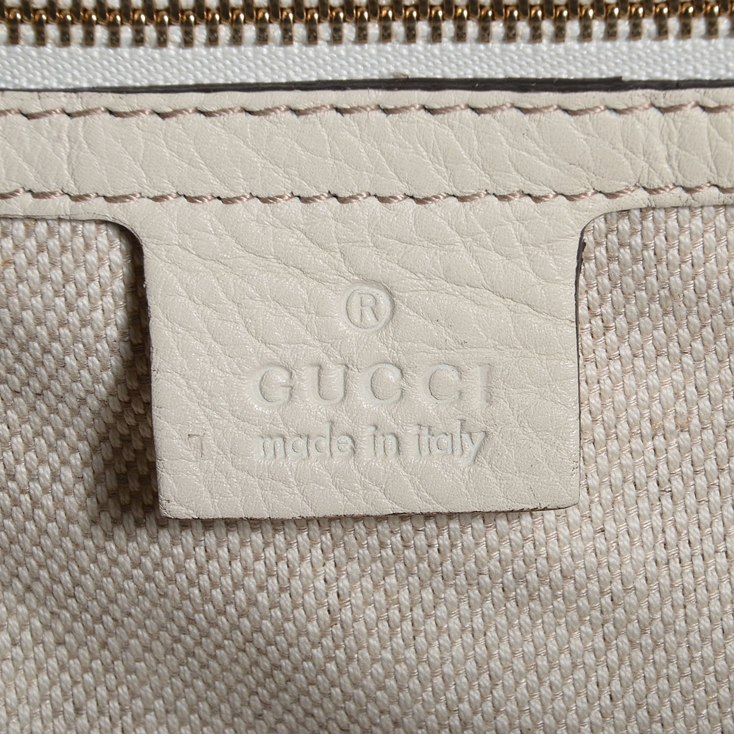 Gucci Pebbled Calfskin Large Soho Shoulder Bag Off White 8 of 9