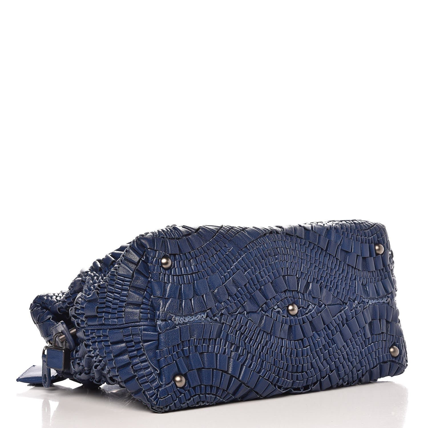 Bottega Veneta Goatskin Gorgiera Ruffle Boston Cobalt 4 of 9