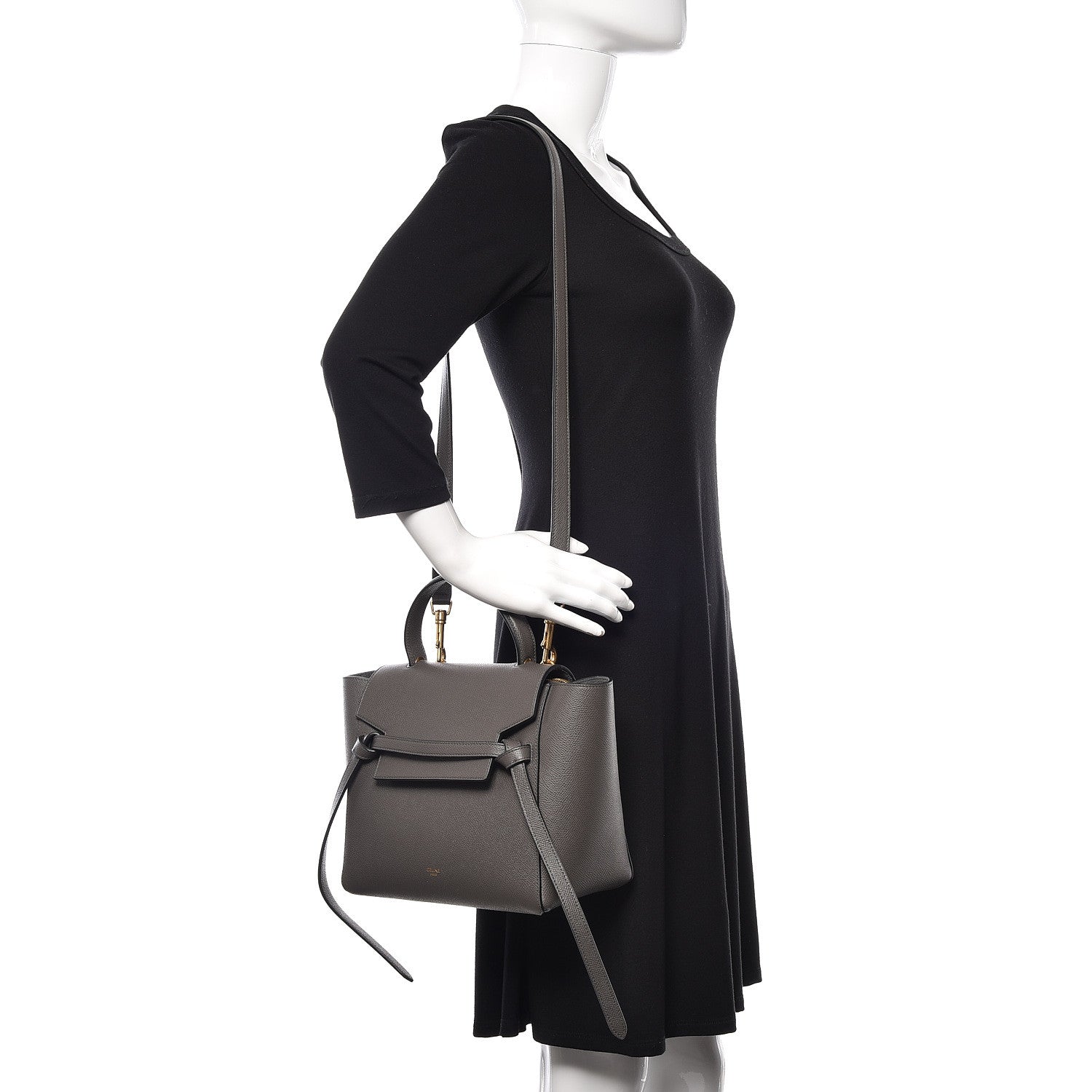 Celine Grained Calfskin Micro Belt Bag Grey 2 of 10