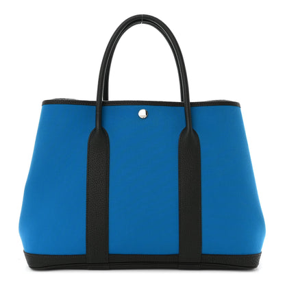 Hermes Toile Officier Negonda Garden Party Tote 36 MM Bleu Zanzibar Vert Fonce 1 of 11