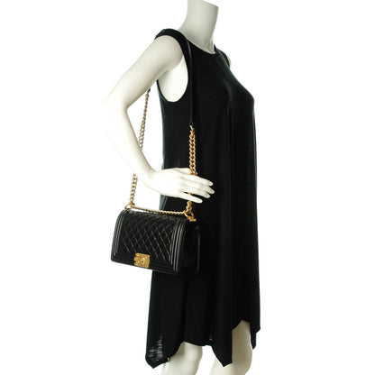 Chanel Lambskin Quilted Medium Boy Flap Black 2 of 8