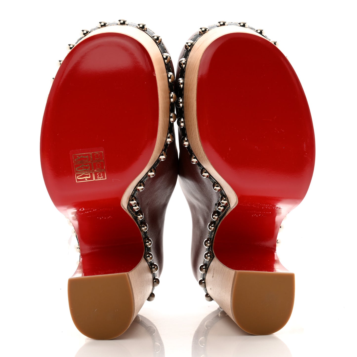 Calfskin Shearling Joan 130 Platform Mules 36.5 Burgundy