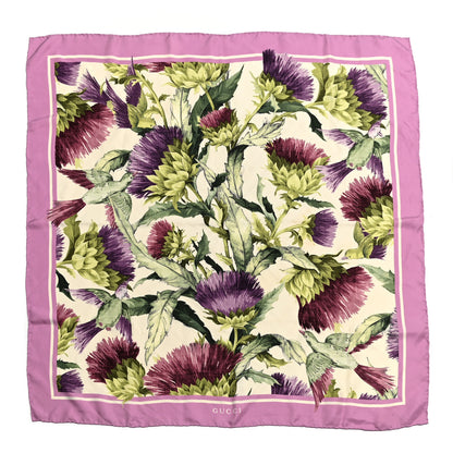 Gucci Silk Floral Square Scarf Purple 1 of 6