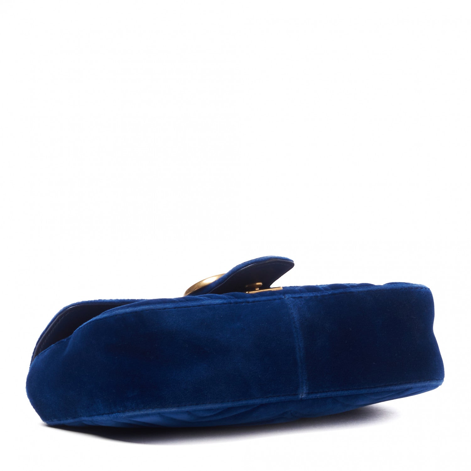 Gucci Velvet Matelasse Mini GG Marmont Shoulder Bag Cobalt Blue 4 of 10
