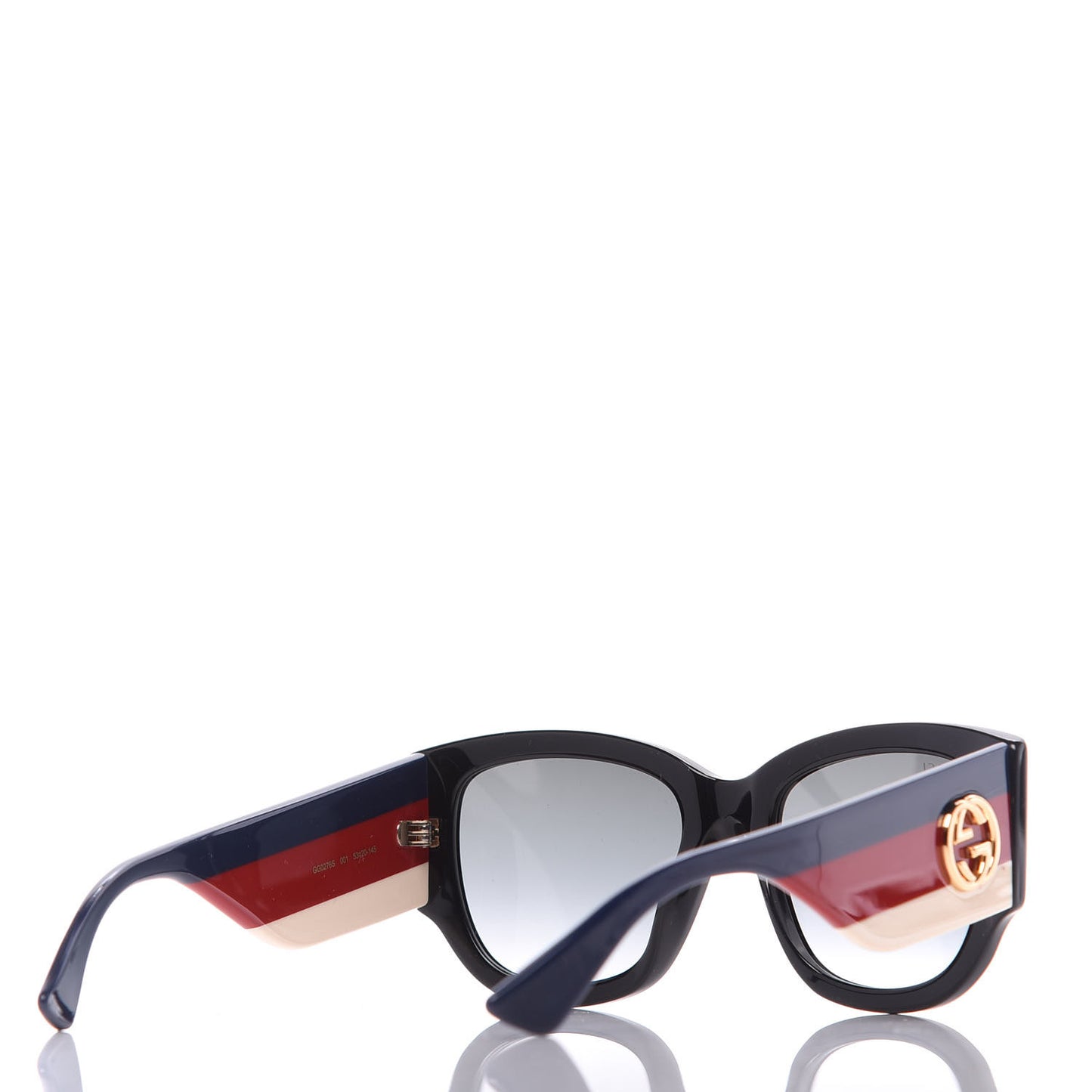 Acetate Web Oversized Frame Rectangle Sunglasses GG0276S Black Multicolor