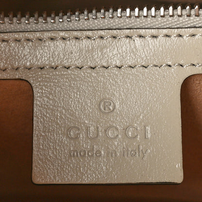 Gucci Vintage Effect Calfskin Matelasse Diagonal Small Torchon GG Marmont Bamboo Top Handle Shoulder Bag Blue Agata Mystic White 6 of 11