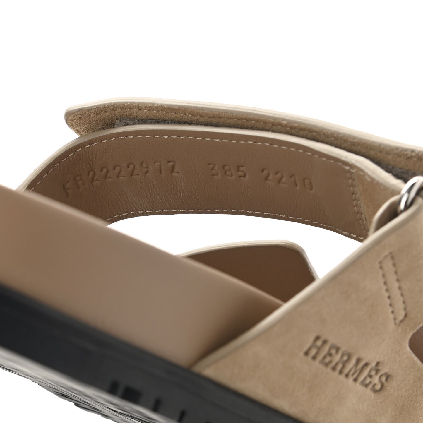Suede Goatskin Womens Chypre Sandals 38.5 Beige Argile