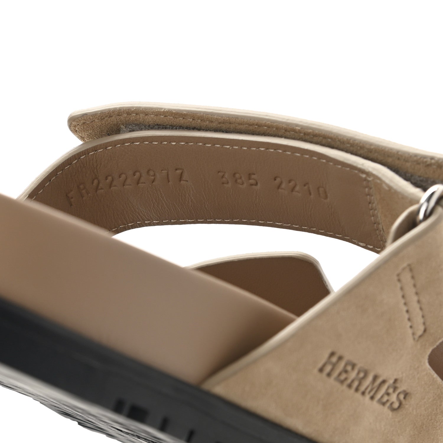 Hermes Suede Goatskin Womens Chypre Sandals 38.5 Beige Argile 8 of 9