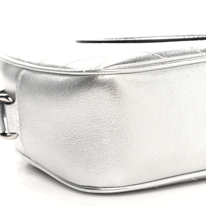 Gucci Metallic Sakai Be Green Calfskin Diagonal Stitched Small Blondie Shoulder Bag Silver 9 of 10