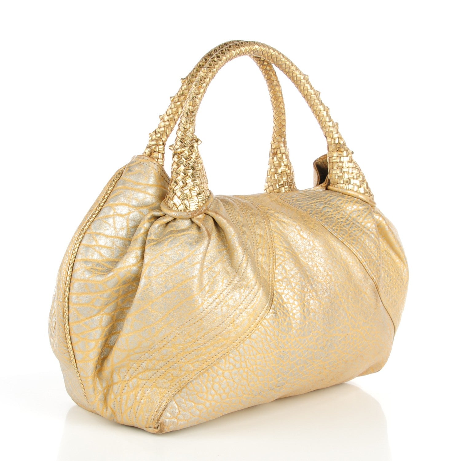 Fendi Nappa Nuvolata Bimetal Spy Oro Argento 3 of 17