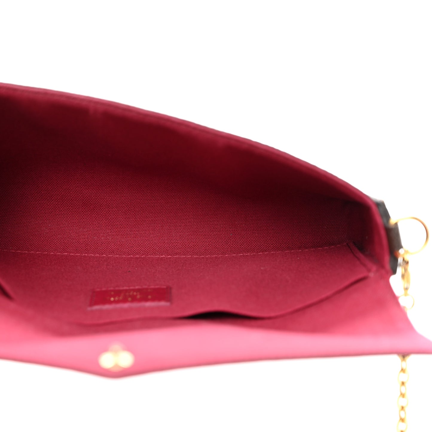 LOUIS VUITTON Monogram Pochette Felicie Chain Wallet Fuchsia