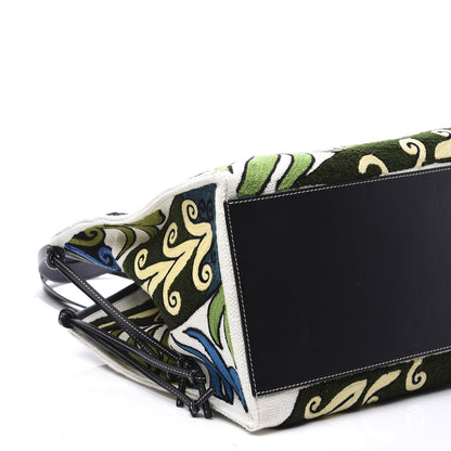 Loewe Canvas Calfskin Print Floral Cushion Tote Peacock Blue 6 of 8