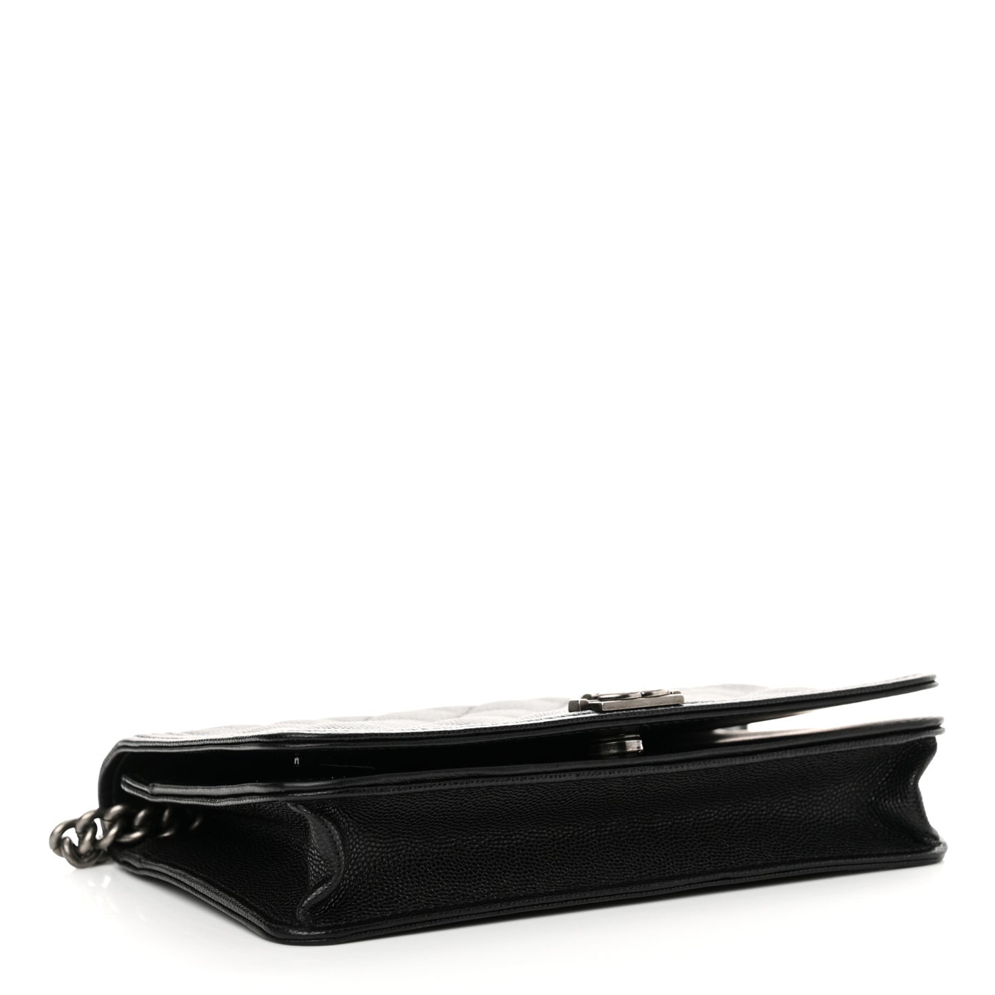 Caviar Quilted Boy Wallet On Chain WOC Black