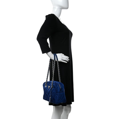 Prada Nylon Tessuto Impuntu Quilted Shoulder Bag Bluette 2 of 11