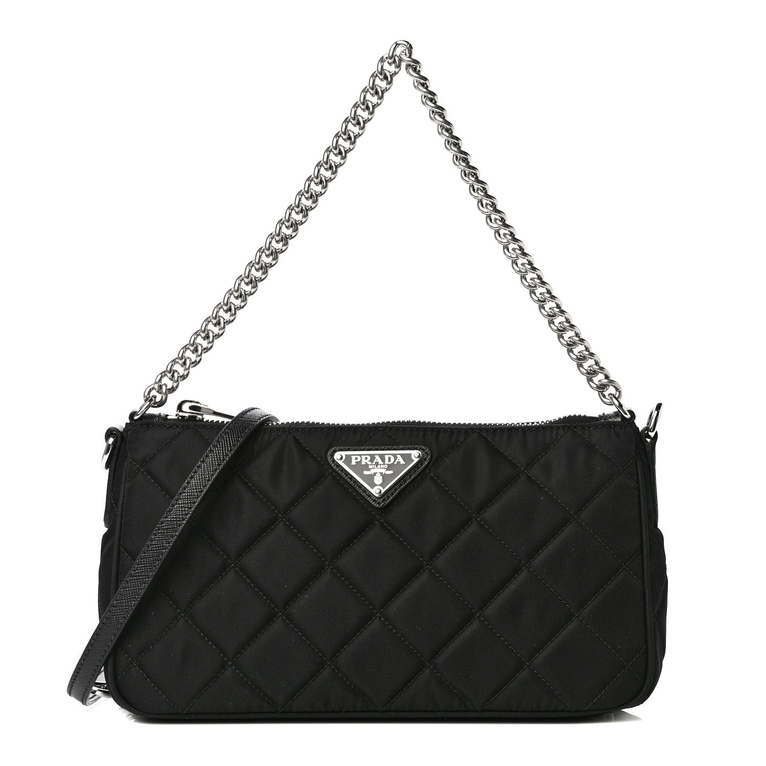 Prada Nylon Tessuto Impuntu Quilted Crossbody Bag Black 1 of 9
