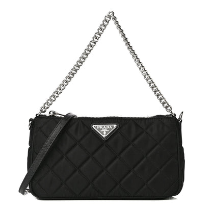 Prada Nylon Tessuto Impuntu Quilted Crossbody Bag Black 1 of 9