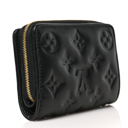 Louis Vuitton Lambskin Embossed Monogram Lou Coussin Wallet Black 2 of 6