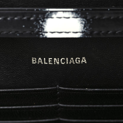 Balenciaga Shiny Box Calfskin Polka Dot Hourglass Chain Bag Black White 6 of 8