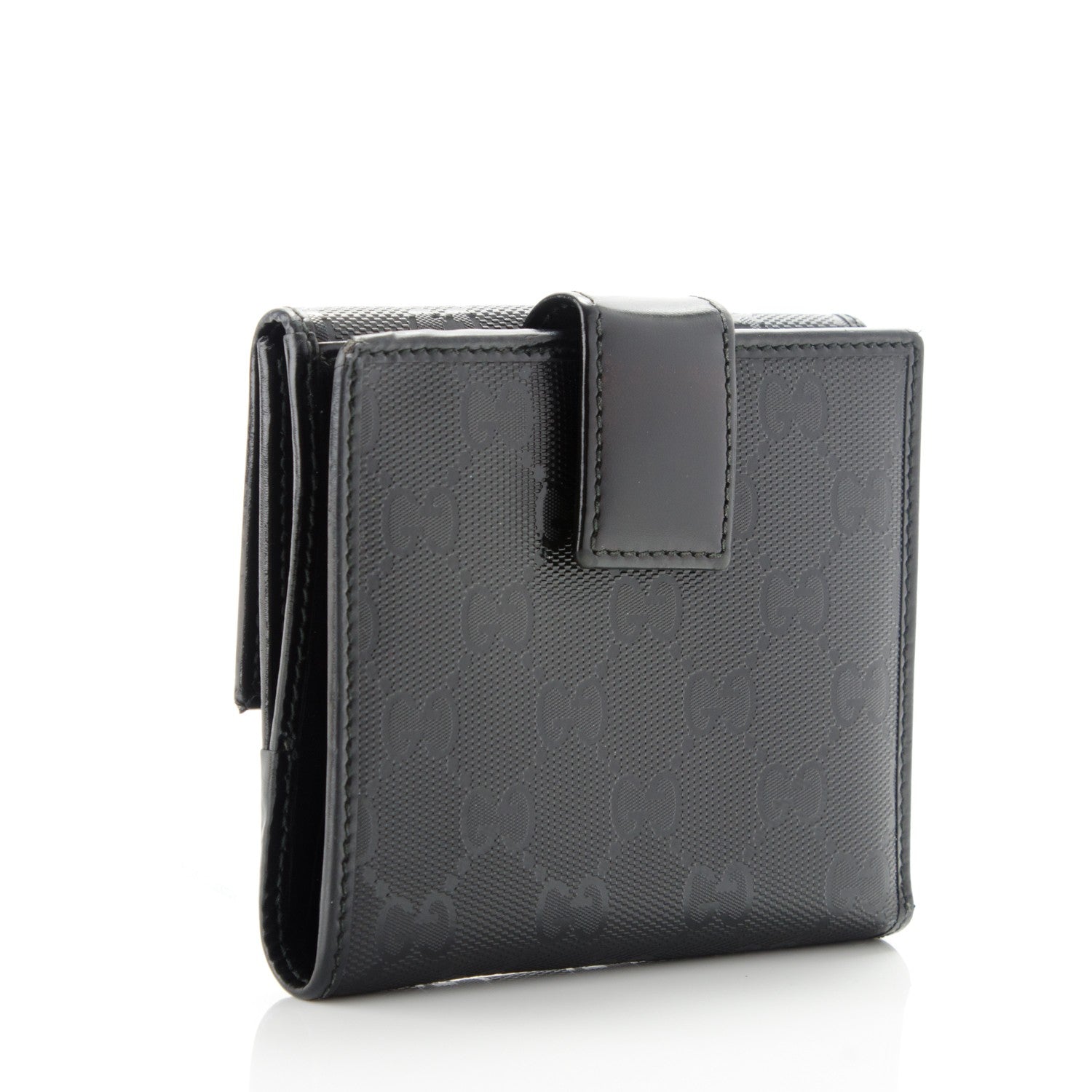 Gucci Imprime Monogram GG Pierce French Flap Wallet Black 3 of 7