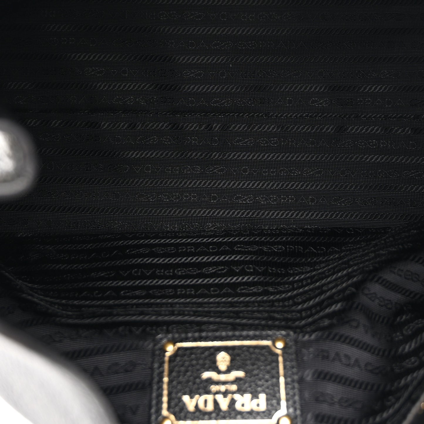 Vitello Phenix Embossed Logo Hobo Black