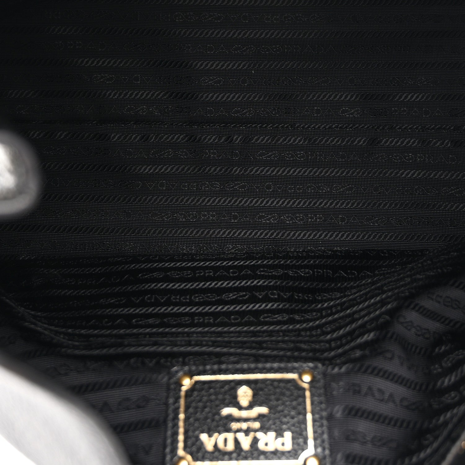 Prada Vitello Phenix Embossed Logo Hobo Black 5 of 10