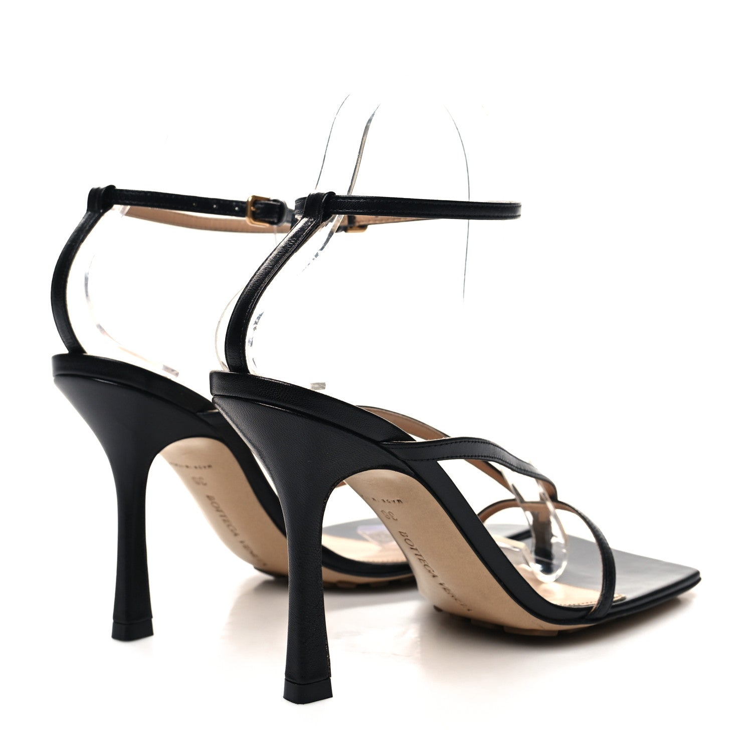 Bottega Veneta Lambskin Stretch Multi Strap 90mm Sandals 38 Black 4 of 7