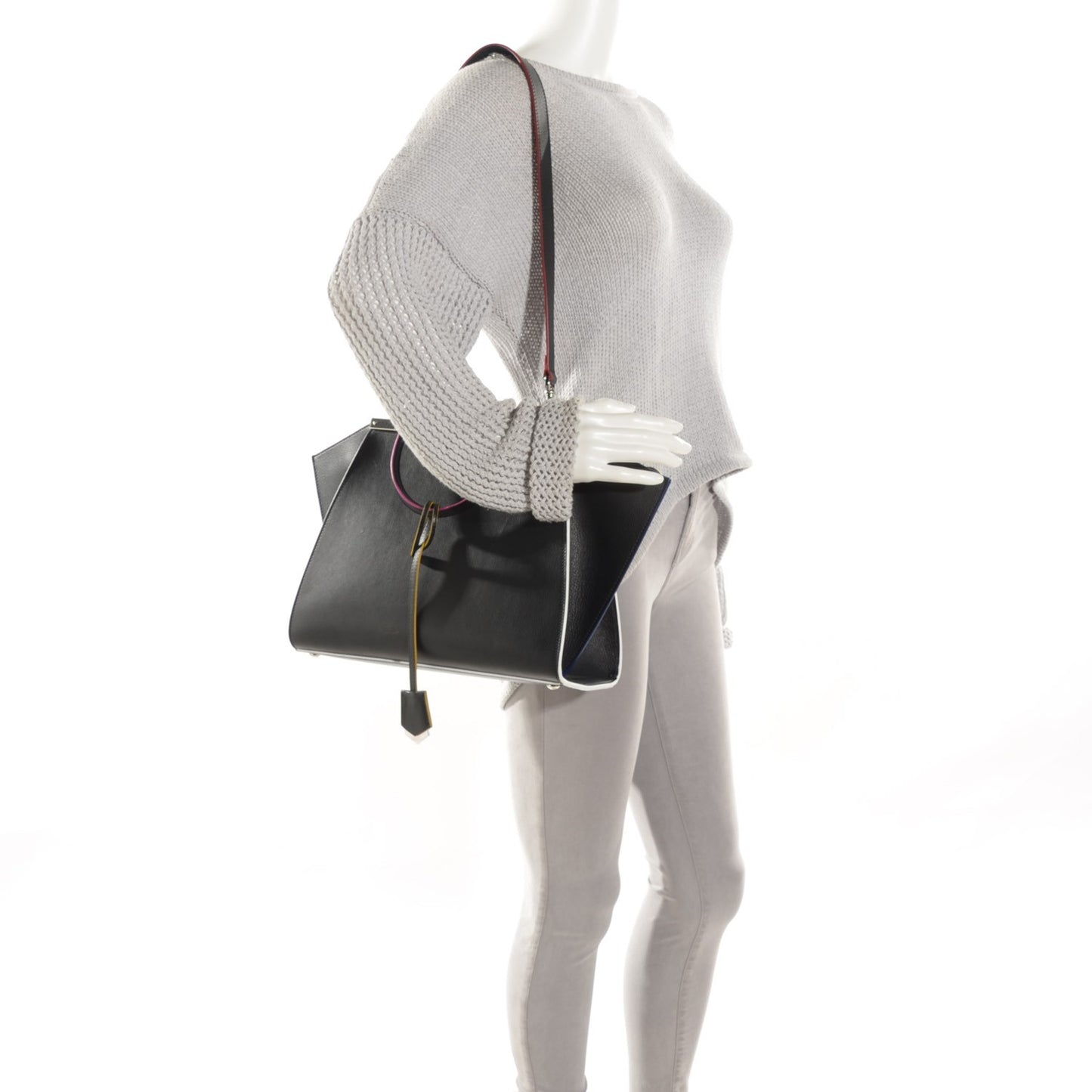 Vitello Dolce Shiny Nappa Petite 3Jours Tote Black Iris