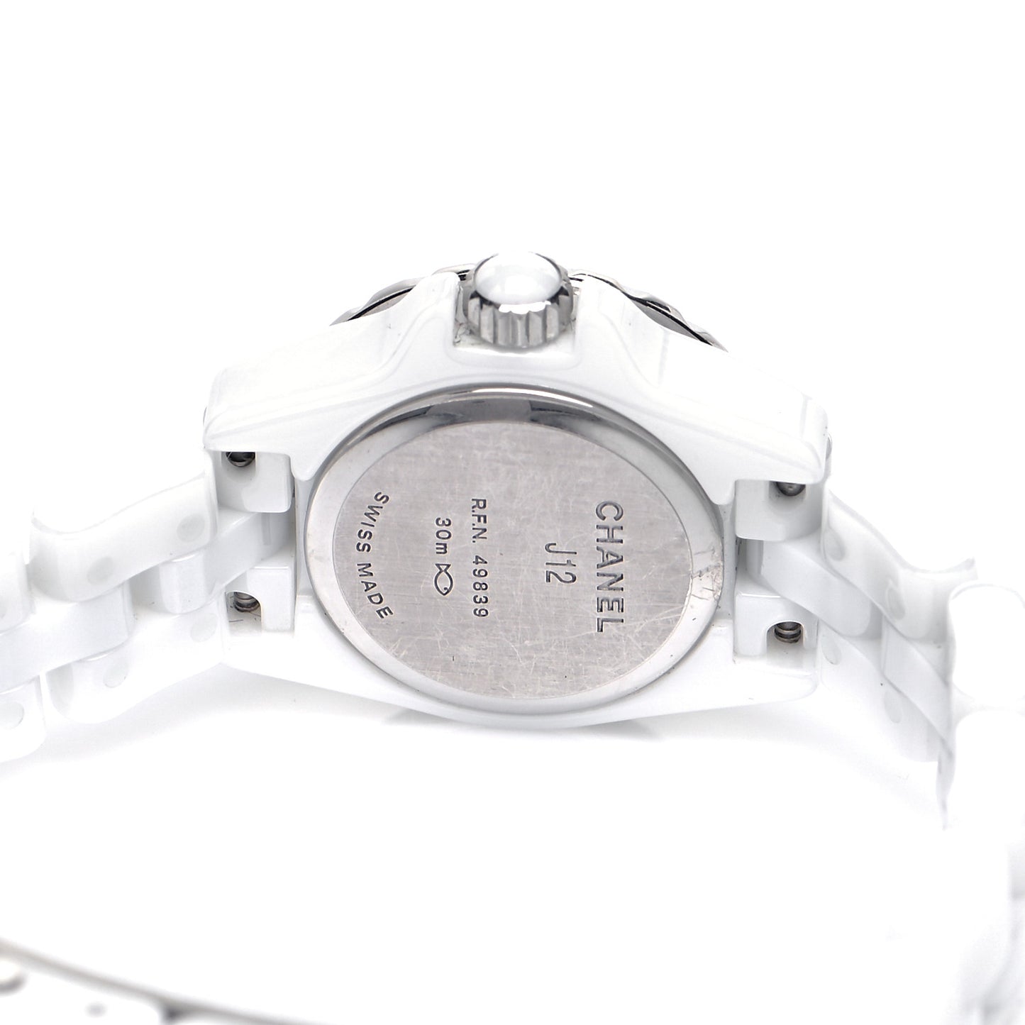 Stainless Steel Ceramic Diamond Bezel 20mm J12 Quartz Watch White
