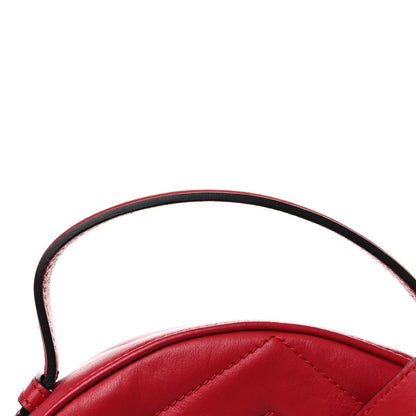 Gucci Calfskin Matelasse GG Marmont Dome Backpack Hibiscus Red 13 of 15