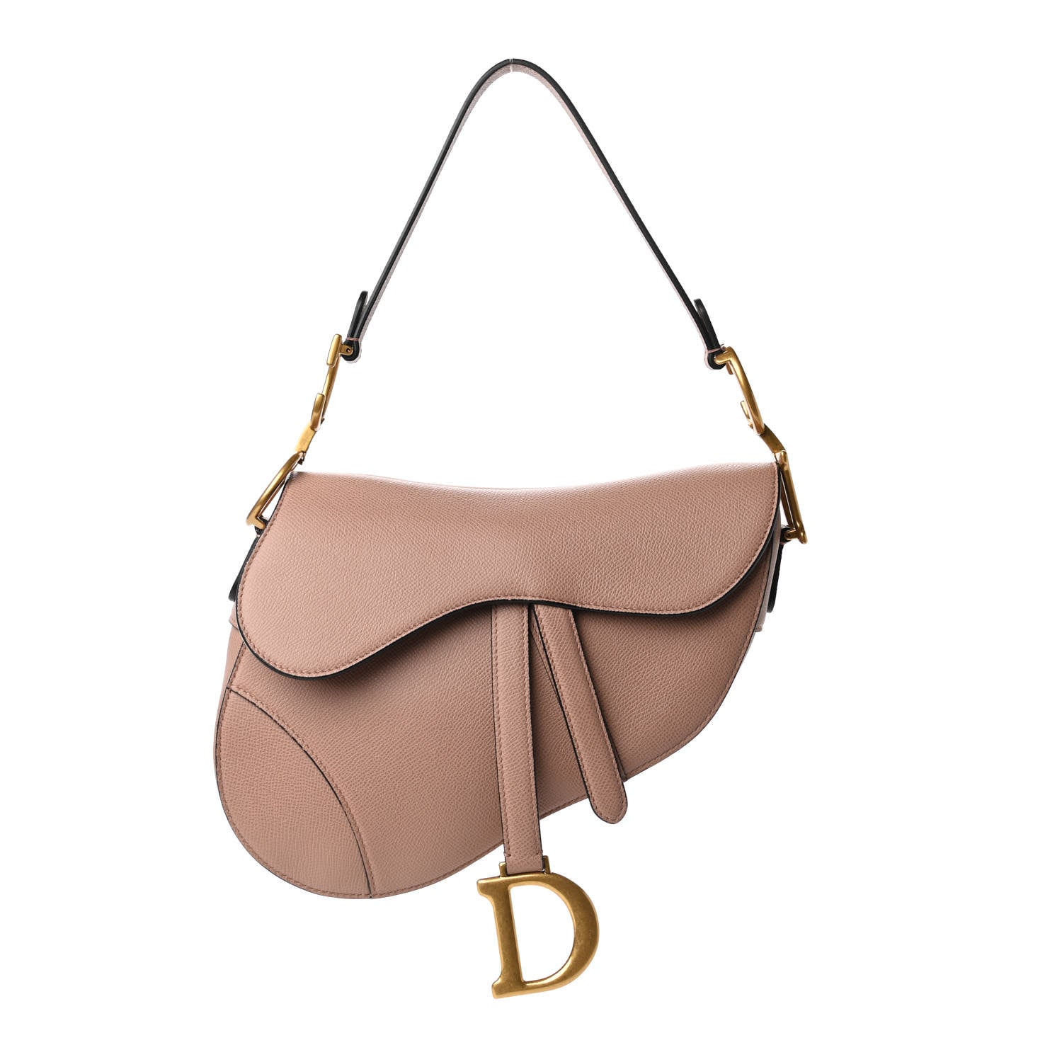 Christian Dior Grained Calfskin Saddle Bag Pink 1 of 10
