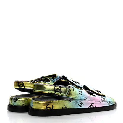 Chanel Laminated Lambskin Printed CC Dad Sandals 39 Multicolor 4 of 8
