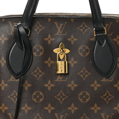 Louis Vuitton Monogram Flower Zipped Tote MM Black 7 of 11