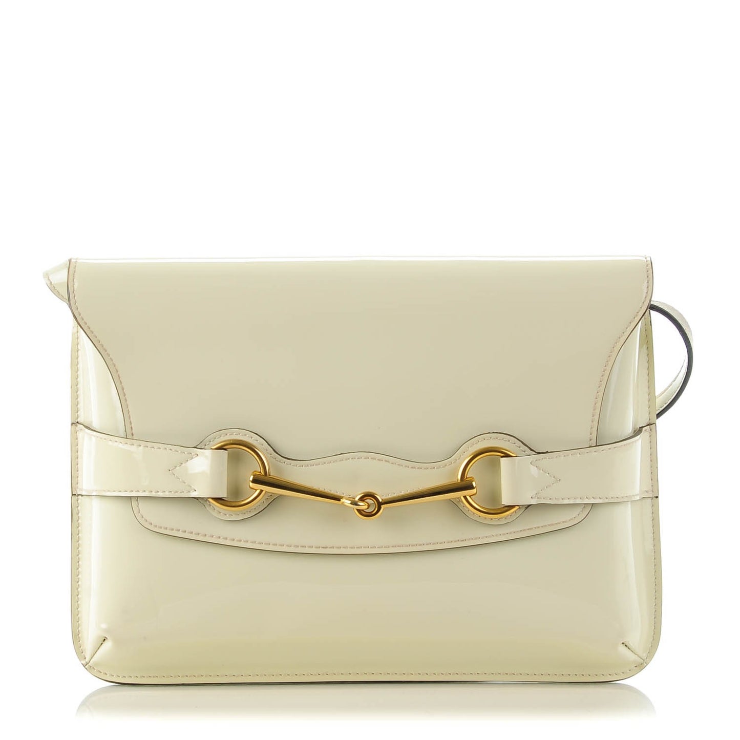 Patent Large Bright Bit Shoulder Bag White