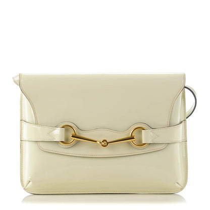 Gucci Patent Large Bright Bit Shoulder Bag White 1 of 9