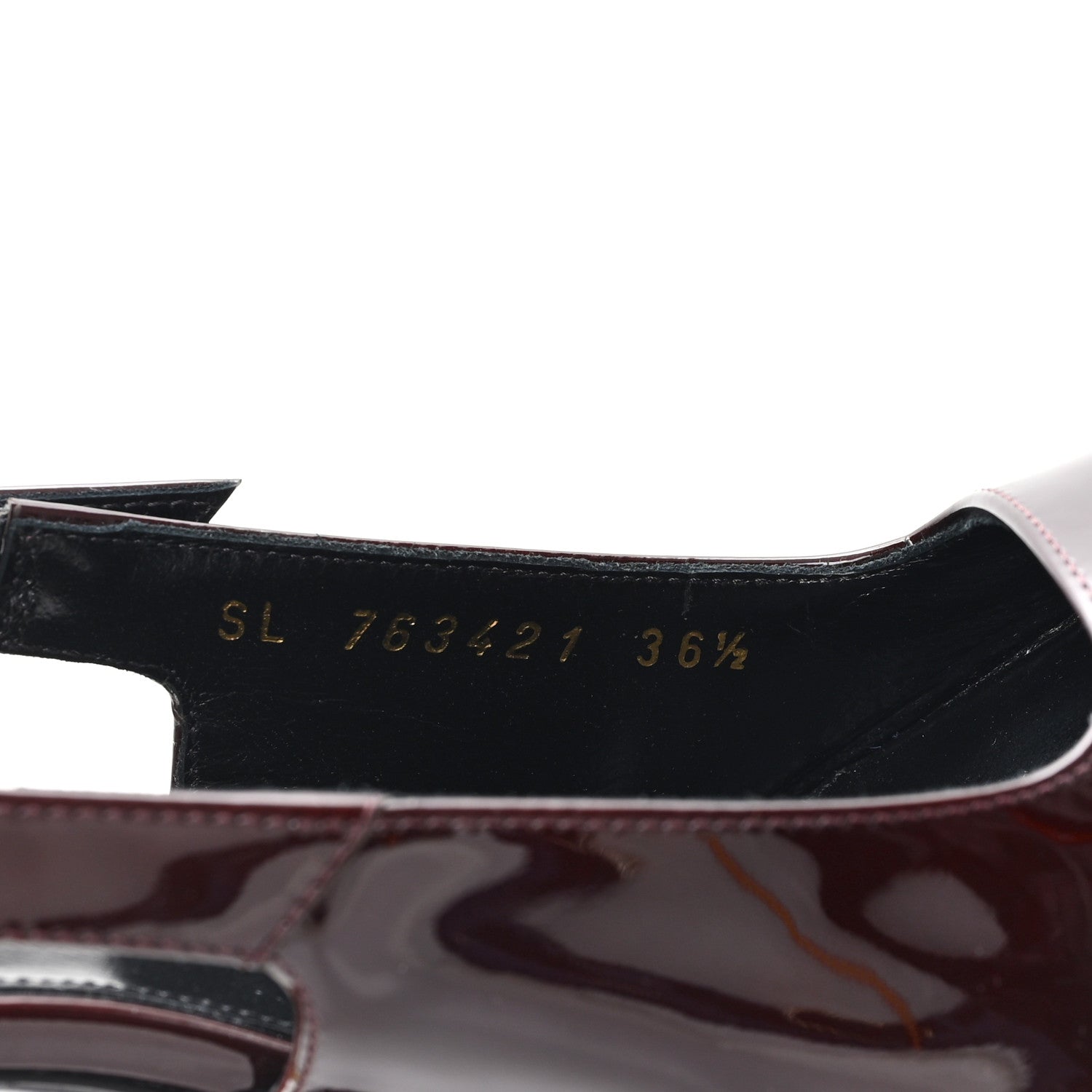 Saint Laurent Vernice Gloss Lee 110 Slingback Pumps 36.5 Marron Glacé 9 of 10