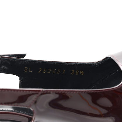 Saint Laurent Vernice Gloss Lee 110 Slingback Pumps 36.5 Marron Glacé 9 of 10