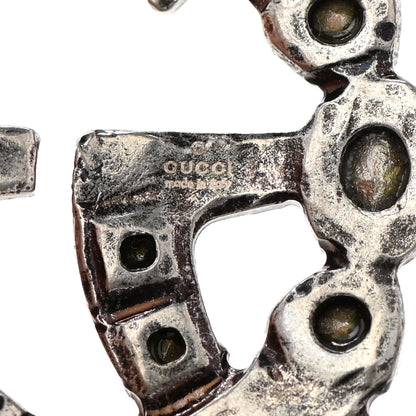 Gucci Oxidized Palladium Crystal Double G Bracelet Silver 4 of 5
