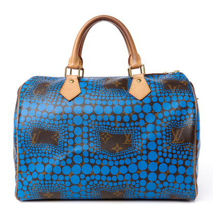 Louis Vuitton Monogram Kusama Town Speedy 30 Blue 1 of 14
