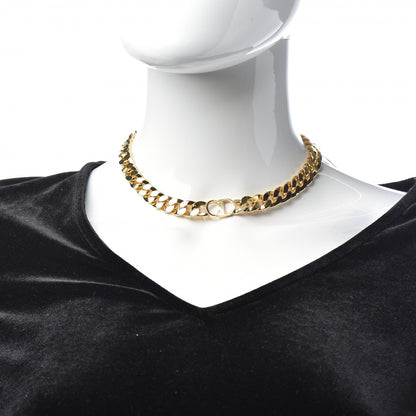 Christian Dior Metal CD Choker Necklace Gold 2 of 5