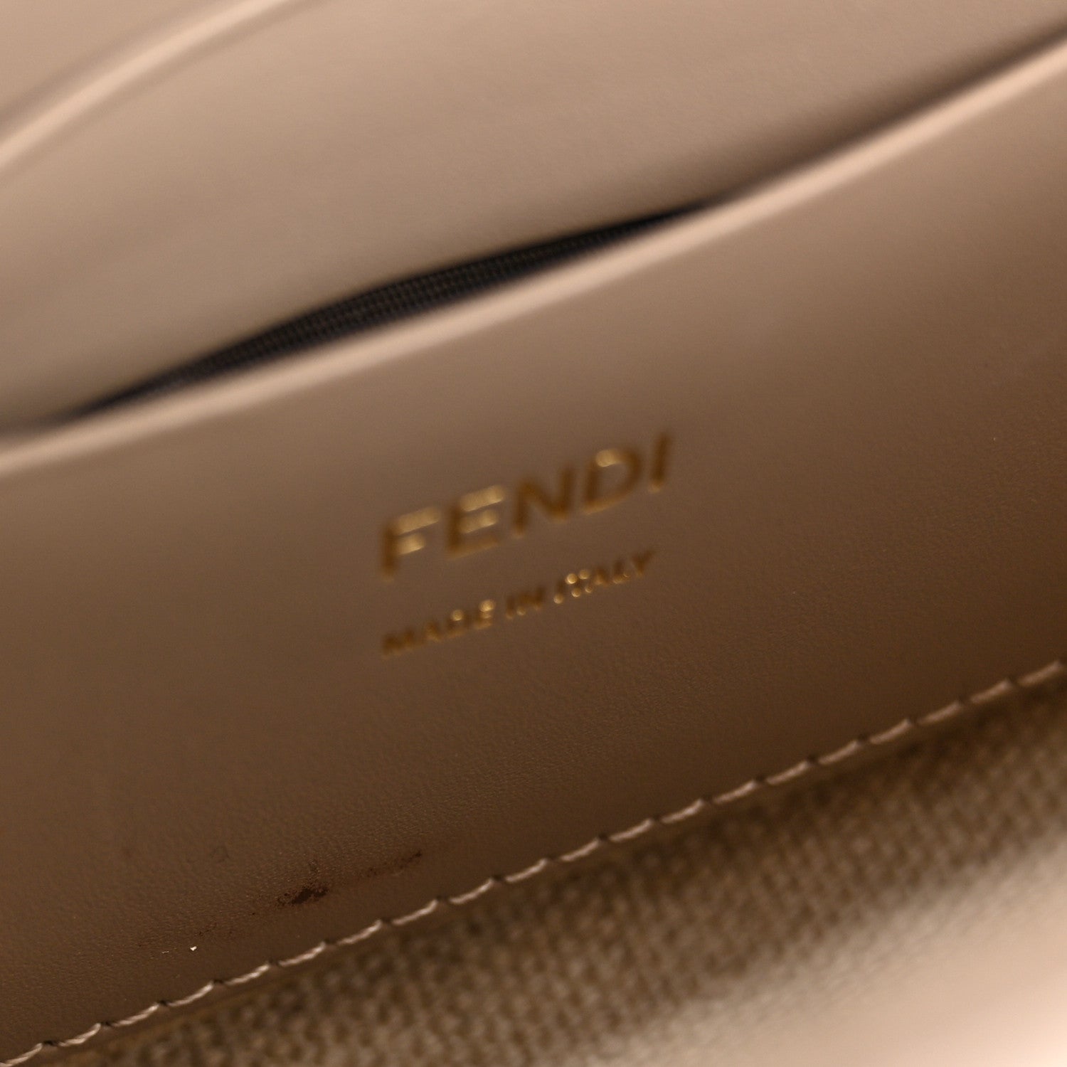 Fendi Canvas Vitello King Seta FF Embroidered Mini Baguette Matcha Milk Dove 11 of 12