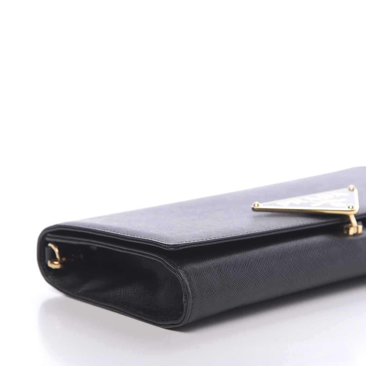 Saffiano Chain Wallet Black