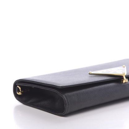 Prada Saffiano Chain Wallet Black 7 of 9