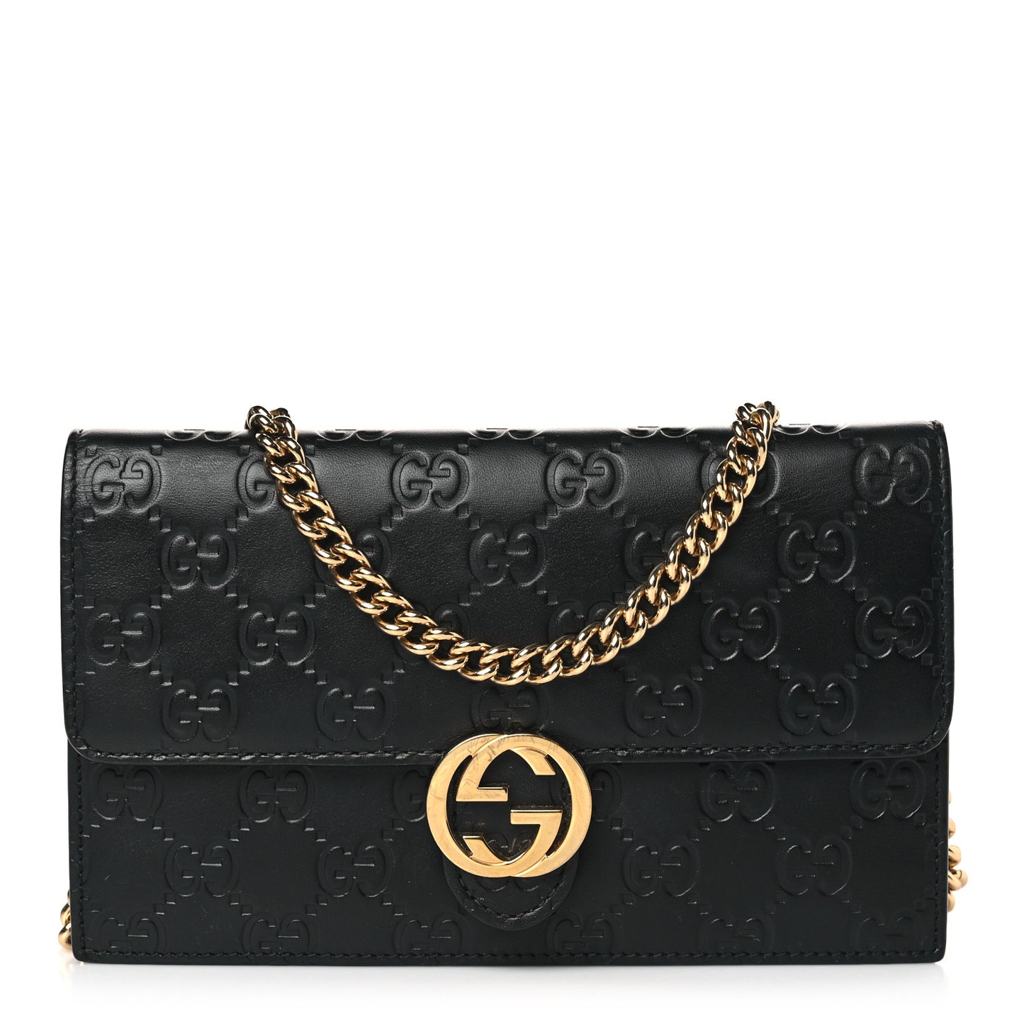 Guccissima Icon Chain Wallet Black