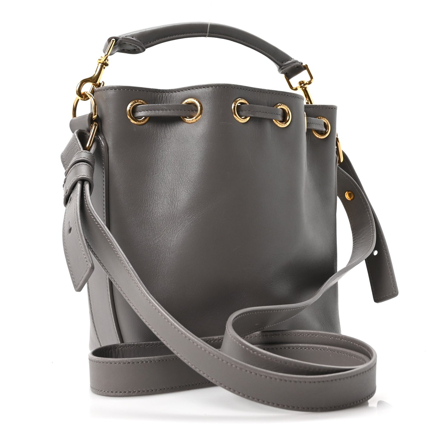 Calfskin Small Emmanuelle Bucket Bag Fog
