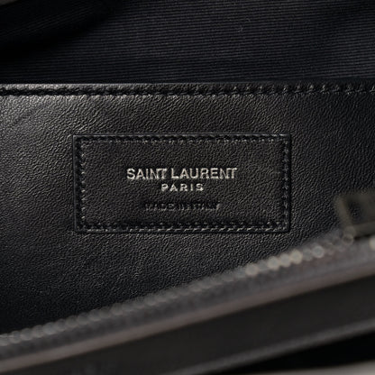 Saint Laurent Sheepskin Matelasse Chevron Monogram Large College Satchel Dark Anthracite 6 of 13