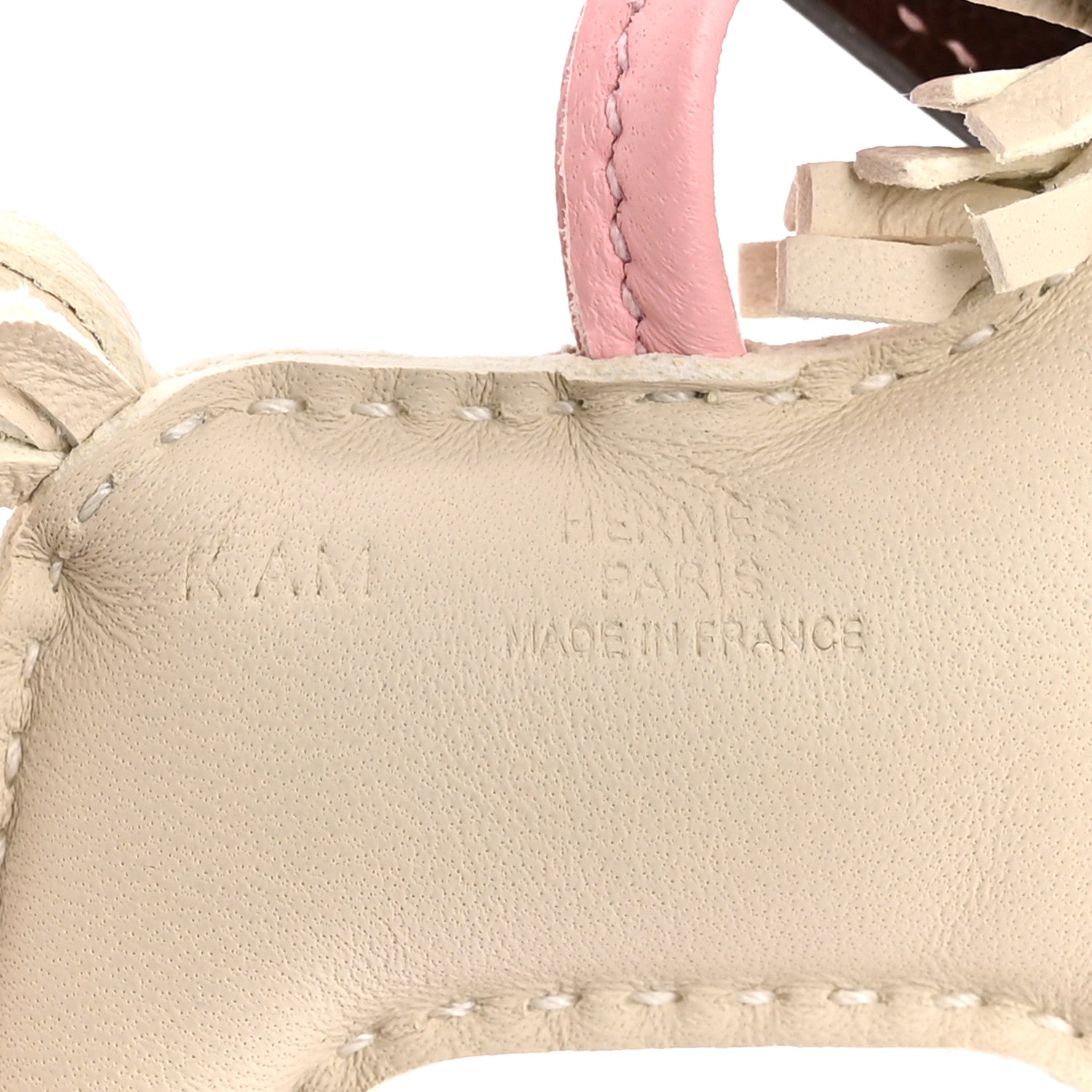 Hermes Milo Lambskin Grigri Rodeo Robeo Coeur Bag Charm PM Craie Rose Sakura Terre 3 of 4