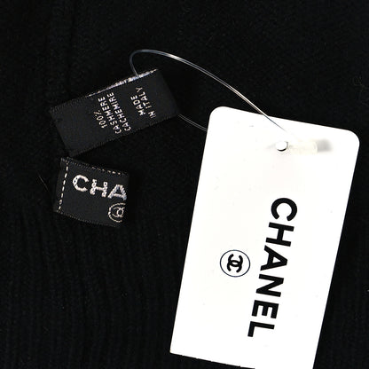 Chanel Cashmere Chain CC Beanie Hat Black 4 of 4