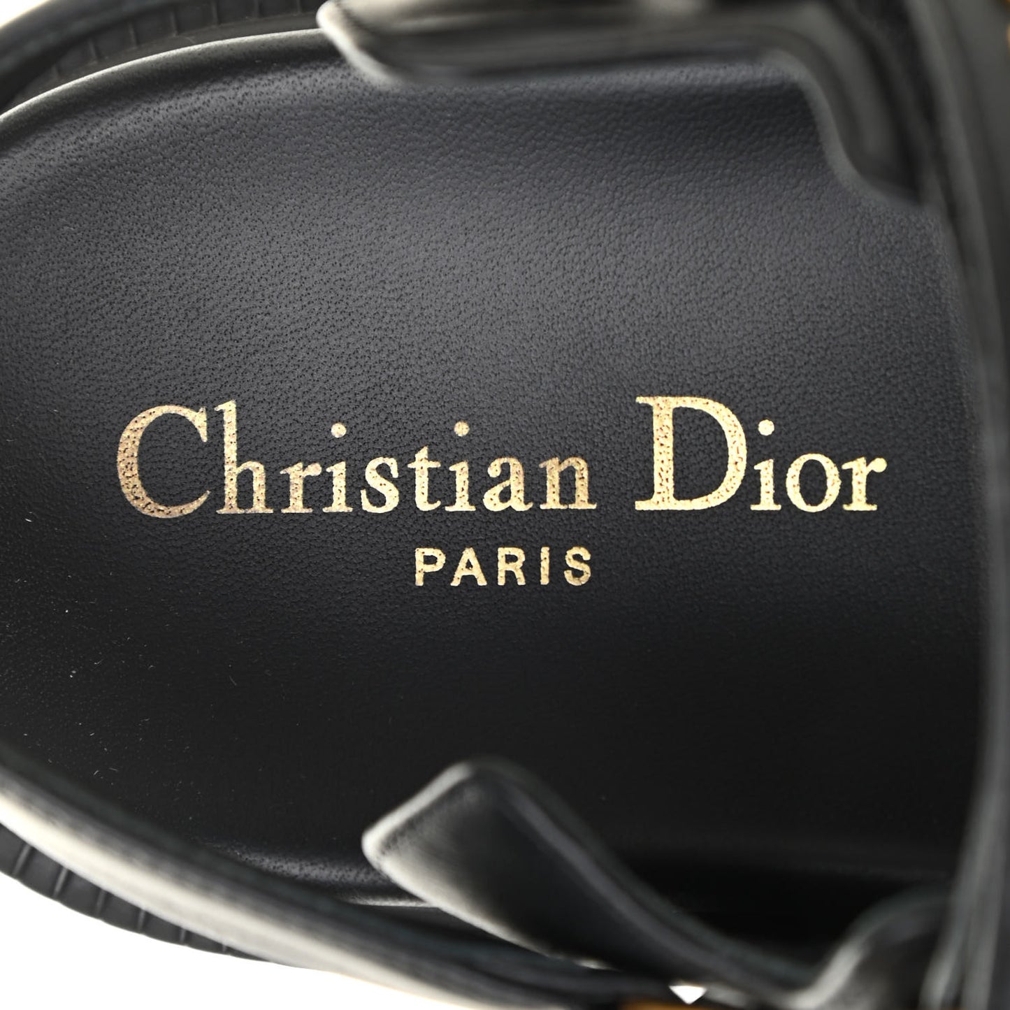 Lambskin Dioract 10mm Sandals 37.5 Black