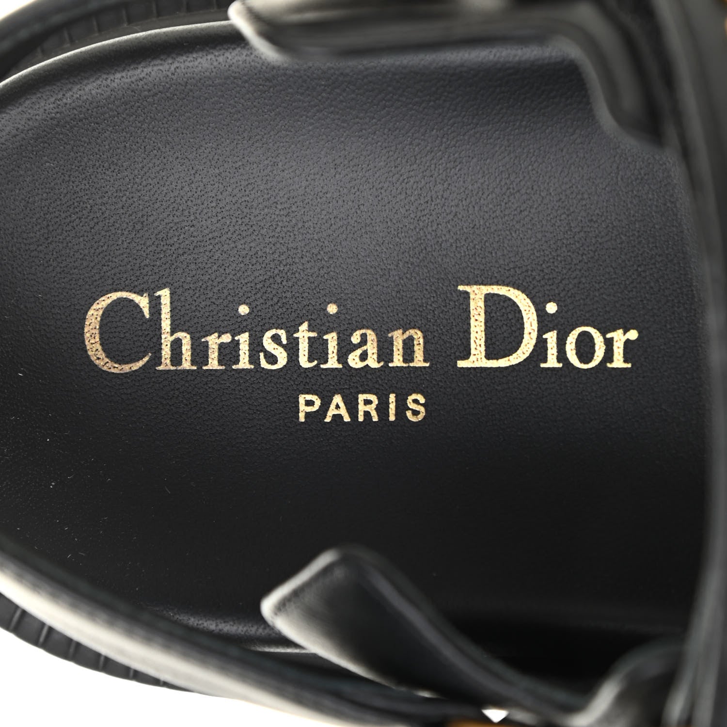 Christian Dior Lambskin Dioract 10mm Sandals 37.5 Black 6 of 20