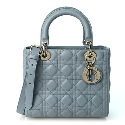 Christian Dior Lambskin Cannage Medium Lady Dior Light Blue 1 of 10